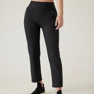 Athleta Pants 6 Black Fairway Golf Ankle Crop Pockets Lightweight Breathable